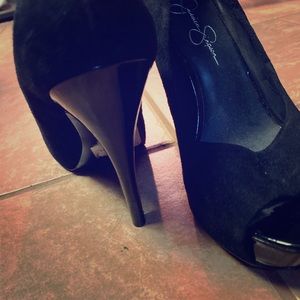 Black 3/4" high heels